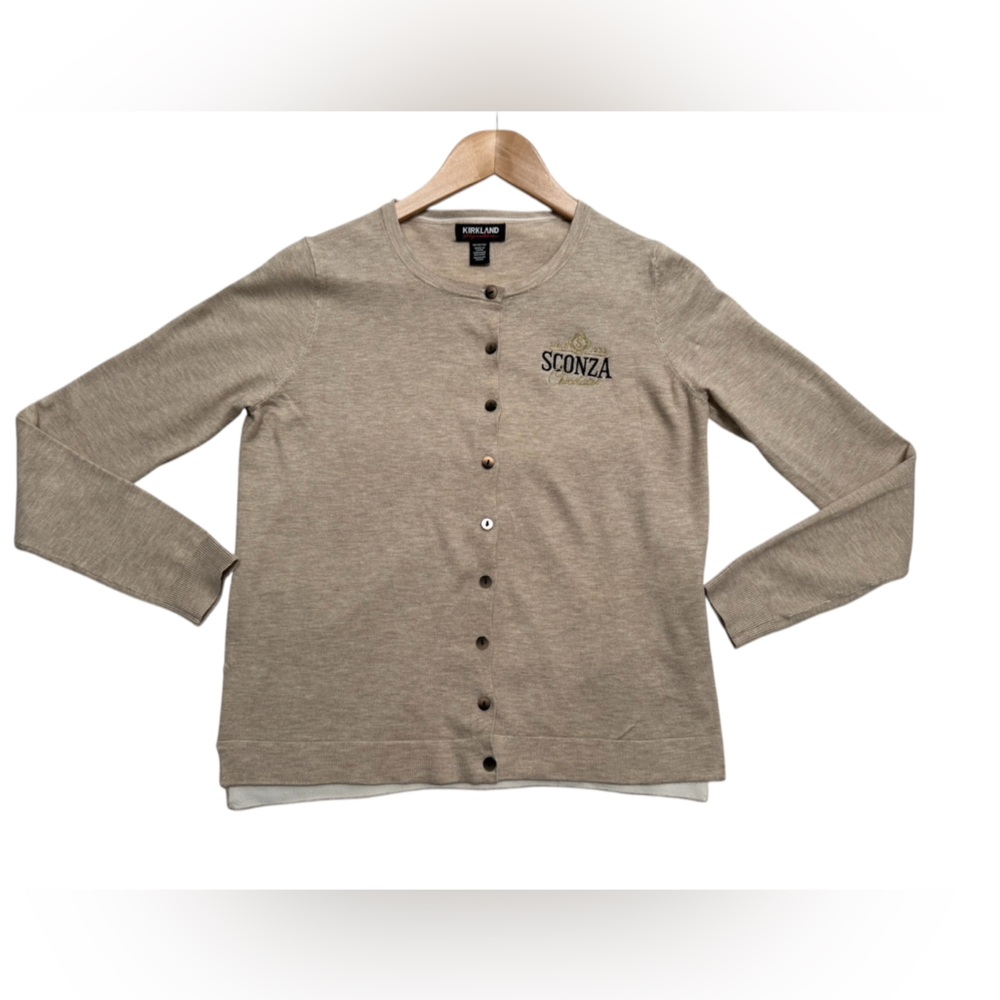 Kirkland Women’s Button Down Oatmeal Cardigan Sweater Long Sleeve Size:M